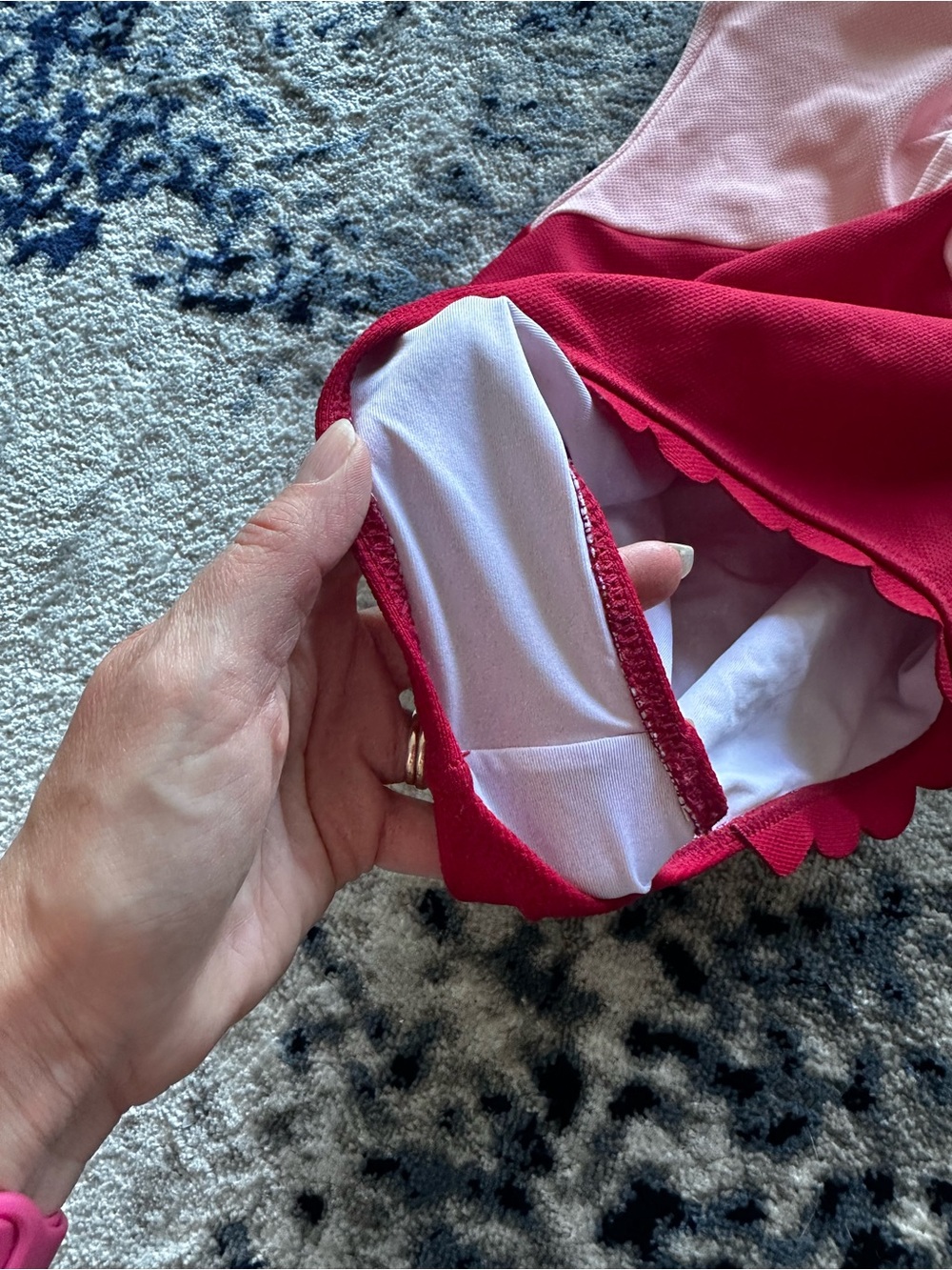 Cupsheo Pink Scalloped One-Piece Swimsuit-LIKE NEW! - Picture 3 of 5